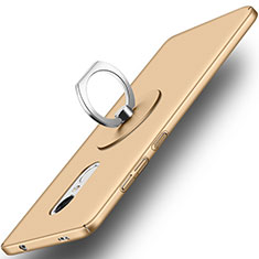 Handyhülle Hülle Kunststoff Schutzhülle Matt mit Fingerring Ständer für Xiaomi Redmi Note 4 Standard Edition Gold