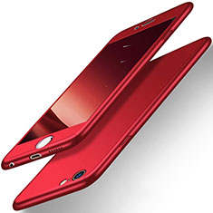 Handyhülle Hülle Kunststoff Schutzhülle Matt Vorder und Rückseite 360 Grad für Apple iPhone 6 Rot