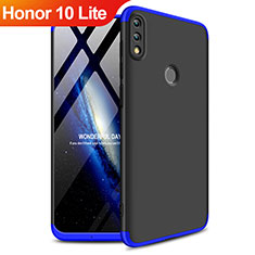 Handyhülle Hülle Kunststoff Schutzhülle Matt Vorder und Rückseite 360 Grad für Huawei Honor 10 Lite Blau und Schwarz