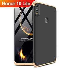 Handyhülle Hülle Kunststoff Schutzhülle Matt Vorder und Rückseite 360 Grad für Huawei Honor 10 Lite Gold und Schwarz