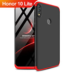 Handyhülle Hülle Kunststoff Schutzhülle Matt Vorder und Rückseite 360 Grad für Huawei Honor 10 Lite Rot und Schwarz