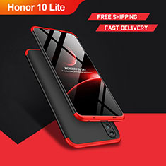 Handyhülle Hülle Kunststoff Schutzhülle Matt Vorder und Rückseite 360 Grad M01 für Huawei Honor 10 Lite Rot und Schwarz