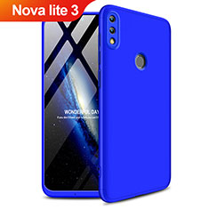 Handyhülle Hülle Kunststoff Schutzhülle Matt Vorder und Rückseite 360 Grad Q01 für Huawei Nova Lite 3 Blau
