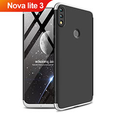 Handyhülle Hülle Kunststoff Schutzhülle Matt Vorder und Rückseite 360 Grad Q01 für Huawei Nova Lite 3 Silber