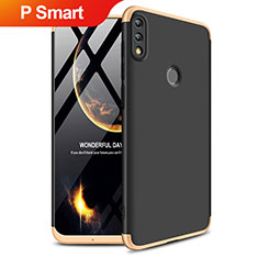 Handyhülle Hülle Kunststoff Schutzhülle Matt Vorder und Rückseite 360 Grad Q01 für Huawei P Smart (2019) Gold und Schwarz