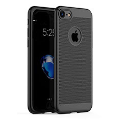 Handyhülle Hülle Kunststoff Schutzhülle Punkte Loch M01 für Apple iPhone SE (2020) Schwarz