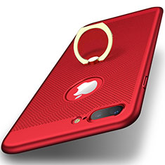 Handyhülle Hülle Kunststoff Schutzhülle Punkte Loch mit Fingerring Ständer für Apple iPhone 8 Plus Rot