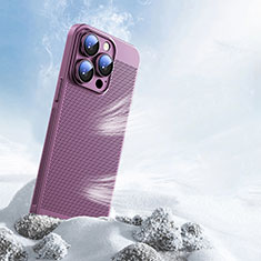 Handyhülle Hülle Kunststoff Schutzhülle Punkte Loch Tasche für Apple iPhone 14 Pro Max Violett