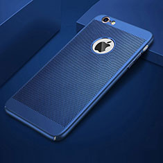 Handyhülle Hülle Kunststoff Schutzhülle Punkte Loch Tasche für Apple iPhone 6S Blau