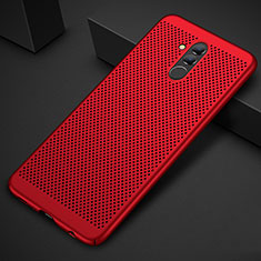 Handyhülle Hülle Kunststoff Schutzhülle Punkte Loch Tasche für Huawei Mate 20 Lite Rot