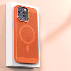 Handyhülle Hülle Kunststoff Schutzhülle Punkte Loch Tasche mit Mag-Safe Magnetic Magnetisch für Apple iPhone 13 Pro Orange