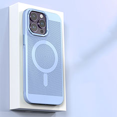 Handyhülle Hülle Kunststoff Schutzhülle Punkte Loch Tasche mit Mag-Safe Magnetic Magnetisch für Apple iPhone 14 Pro Max Hellblau