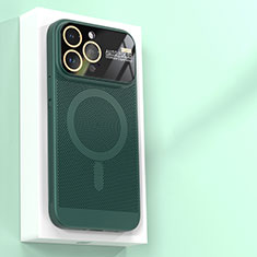 Handyhülle Hülle Kunststoff Schutzhülle Punkte Loch Tasche mit Mag-Safe Magnetic Magnetisch JS1 für Apple iPhone 13 Pro Max Grün