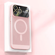 Handyhülle Hülle Kunststoff Schutzhülle Punkte Loch Tasche mit Mag-Safe Magnetic Magnetisch JS1 für Apple iPhone 13 Pro Max Rosa