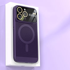 Handyhülle Hülle Kunststoff Schutzhülle Punkte Loch Tasche mit Mag-Safe Magnetic Magnetisch JS1 für Apple iPhone 13 Pro Max Violett