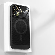Handyhülle Hülle Kunststoff Schutzhülle Punkte Loch Tasche mit Mag-Safe Magnetic Magnetisch JS1 für Apple iPhone 14 Pro Max Schwarz