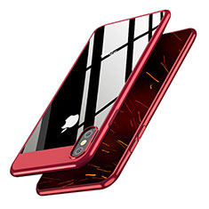 Handyhülle Hülle Kunststoff Schutzhülle Spiegel M01 für Apple iPhone X Rot