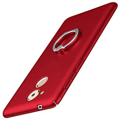 Handyhülle Hülle Kunststoff Schutzhülle Tasche Matt mit Fingerring Ständer A01 für Huawei Enjoy 6S Rot