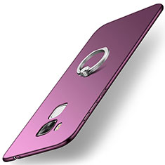 Handyhülle Hülle Kunststoff Schutzhülle Tasche Matt mit Fingerring Ständer A01 für Huawei G9 Plus Violett