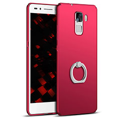 Handyhülle Hülle Kunststoff Schutzhülle Tasche Matt mit Fingerring Ständer A01 für Huawei Honor 7 Dual SIM Rot