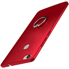 Handyhülle Hülle Kunststoff Schutzhülle Tasche Matt mit Fingerring Ständer A01 für Huawei Honor Note 8 Rot