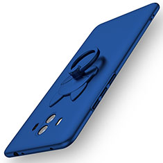 Handyhülle Hülle Kunststoff Schutzhülle Tasche Matt mit Fingerring Ständer A01 für Huawei Mate 10 Blau