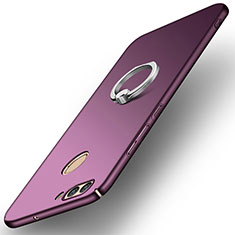 Handyhülle Hülle Kunststoff Schutzhülle Tasche Matt mit Fingerring Ständer A01 für Huawei Nova 2 Plus Violett