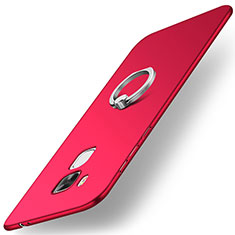 Handyhülle Hülle Kunststoff Schutzhülle Tasche Matt mit Fingerring Ständer A01 für Huawei Nova Plus Rot