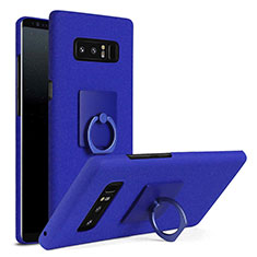 Handyhülle Hülle Kunststoff Schutzhülle Tasche Matt mit Fingerring Ständer A01 für Samsung Galaxy Note 8 Duos N950F Blau