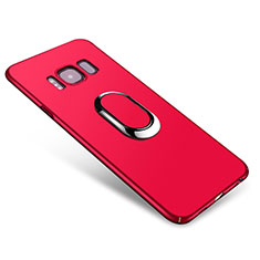 Handyhülle Hülle Kunststoff Schutzhülle Tasche Matt mit Fingerring Ständer A01 für Samsung Galaxy S8 Plus Rot