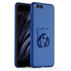 Handyhülle Hülle Kunststoff Schutzhülle Tasche Matt mit Fingerring Ständer A01 für Xiaomi Mi 6 Blau