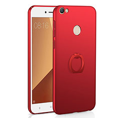 Handyhülle Hülle Kunststoff Schutzhülle Tasche Matt mit Fingerring Ständer A01 für Xiaomi Redmi Note 5A Pro Rot