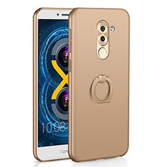 Handyhülle Hülle Kunststoff Schutzhülle Tasche Matt mit Fingerring Ständer A02 für Huawei Honor 6X Gold