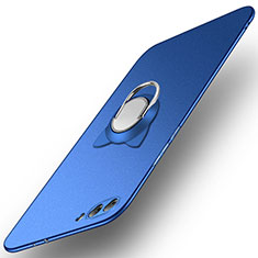 Handyhülle Hülle Kunststoff Schutzhülle Tasche Matt mit Fingerring Ständer A02 für Huawei Honor V10 Blau