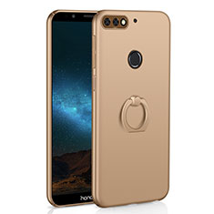 Handyhülle Hülle Kunststoff Schutzhülle Tasche Matt mit Fingerring Ständer A03 für Huawei Honor 7C Gold