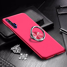 Handyhülle Hülle Kunststoff Schutzhülle Tasche Matt mit Magnetisch Fingerring Ständer A01 für Huawei Honor 20 Pro Rot