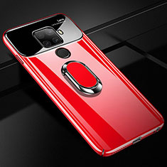 Handyhülle Hülle Kunststoff Schutzhülle Tasche Matt mit Magnetisch Fingerring Ständer A01 für Huawei Nova 5i Pro Rot