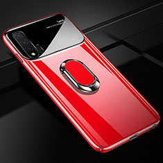 Handyhülle Hülle Kunststoff Schutzhülle Tasche Matt mit Magnetisch Fingerring Ständer A01 für Huawei Nova 6 5G Rot