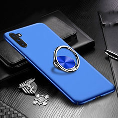 Handyhülle Hülle Kunststoff Schutzhülle Tasche Matt mit Magnetisch Fingerring Ständer A01 für Samsung Galaxy Note 10 5G Blau