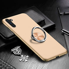 Handyhülle Hülle Kunststoff Schutzhülle Tasche Matt mit Magnetisch Fingerring Ständer A01 für Samsung Galaxy Note 10 Gold