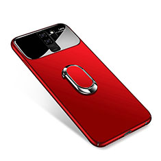 Handyhülle Hülle Kunststoff Schutzhülle Tasche Matt mit Magnetisch Fingerring Ständer A01 für Samsung Galaxy S9 Plus Rot
