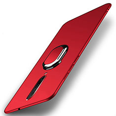 Handyhülle Hülle Kunststoff Schutzhülle Tasche Matt mit Magnetisch Fingerring Ständer A01 für Xiaomi Poco X2 Rot