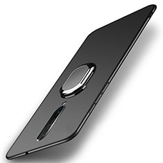 Handyhülle Hülle Kunststoff Schutzhülle Tasche Matt mit Magnetisch Fingerring Ständer A01 für Xiaomi Poco X2 Schwarz
