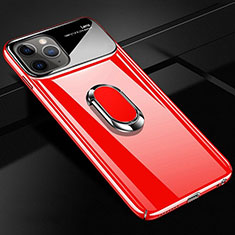 Handyhülle Hülle Kunststoff Schutzhülle Tasche Matt mit Magnetisch Fingerring Ständer P01 für Apple iPhone 11 Pro Rot