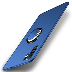 Handyhülle Hülle Kunststoff Schutzhülle Tasche Matt mit Magnetisch Fingerring Ständer P01 für Huawei P30 Pro New Edition Blau