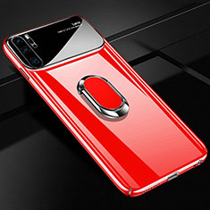 Handyhülle Hülle Kunststoff Schutzhülle Tasche Matt mit Magnetisch Fingerring Ständer P02 für Huawei P30 Pro New Edition Rot
