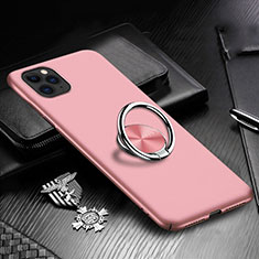 Handyhülle Hülle Kunststoff Schutzhülle Tasche Matt mit Magnetisch Fingerring Ständer P03 für Apple iPhone 11 Pro Rosegold