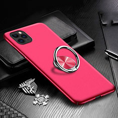 Handyhülle Hülle Kunststoff Schutzhülle Tasche Matt mit Magnetisch Fingerring Ständer P03 für Apple iPhone 11 Pro Rot