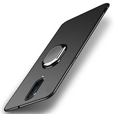 Handyhülle Hülle Kunststoff Schutzhülle Tasche Matt mit Magnetisch Fingerring Ständer P03 für Oppo R17 Pro Schwarz