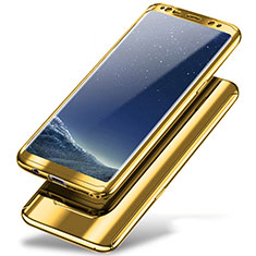Handyhülle Hülle Kunststoff Schutzhülle Tasche Matt Vorder und Rückseite 360 Grad A01 für Samsung Galaxy Note 8 Duos N950F Gold